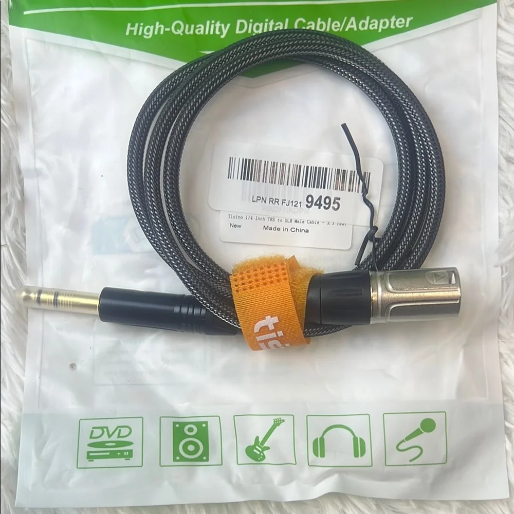 Tisino 1/4 inch trs to xlr male cable 3.3 feet